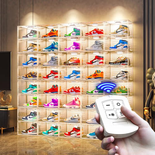 当天发货！遥控灯鞋盒双磁吸门