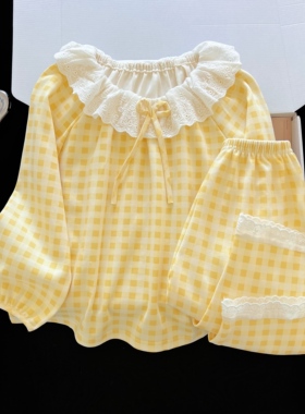 2025新款女童睡衣春秋季儿童仿棉长袖大童洋气公主女孩家居服秋款