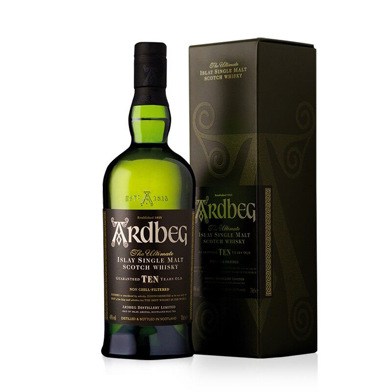 ardbeg阿贝雅柏10年1l苏格兰艾雷岛单一麦芽威士忌阿德贝哥1000ml