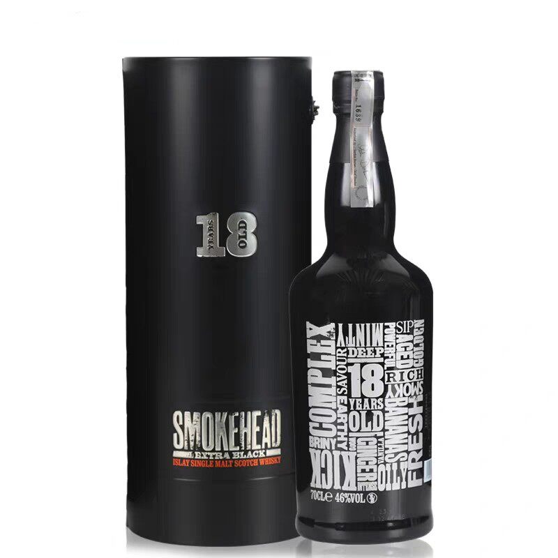 洋酒 Smokehead 苏格兰艾雷岛苏摩克18年黑烟18年（阿贝18年）