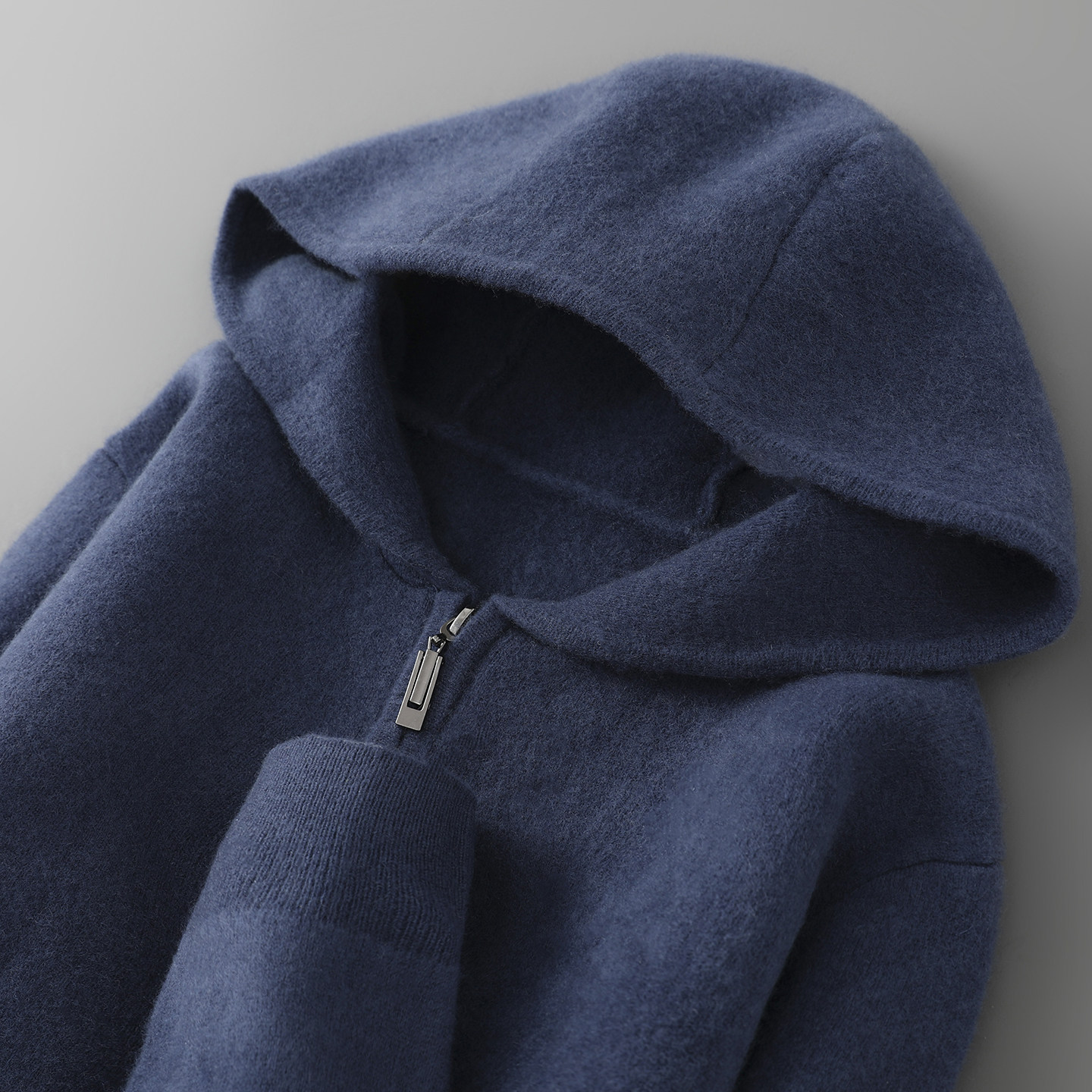 冬季新款羊绒衫男连帽拉链开衫加厚款外套青年羊毛衫带帽针织毛衣