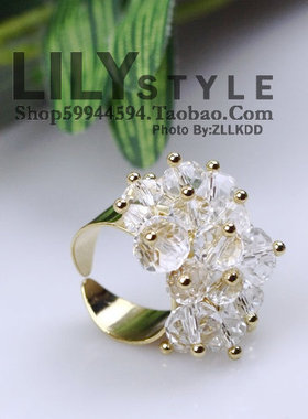 饰品水晶镶嵌戒指特价