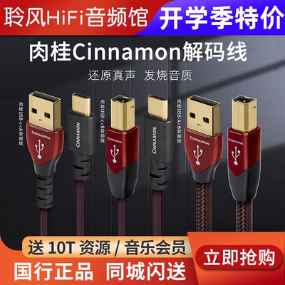 Audioquest线圣AQ肉桂Cinnamon解码耳放线A-B/Type-C/OTG苹果USB