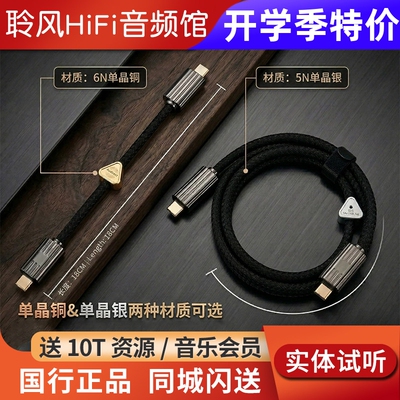 audirect T-3单晶铜/银iPhone苹果安卓TypeC手机小尾巴解码OTG线