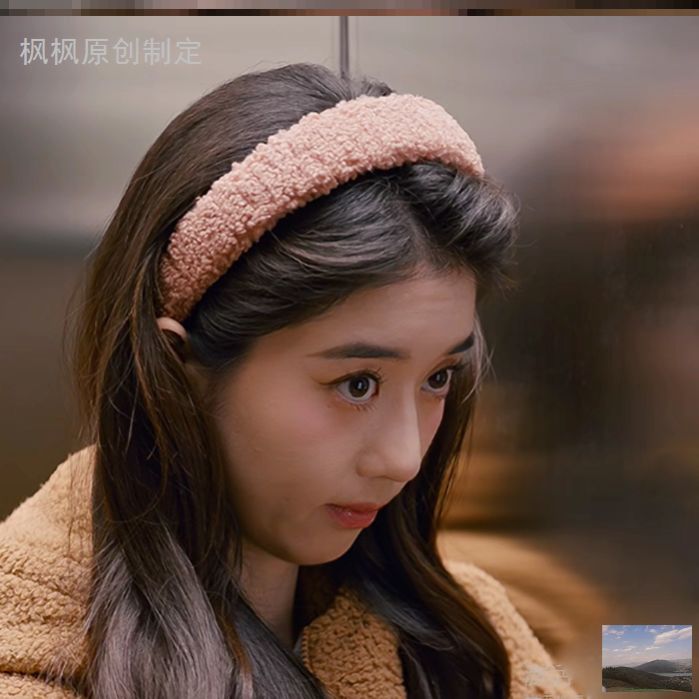 现货他为什么依然单身李凯馨夏小满同款粉色头箍女百搭发箍发卡