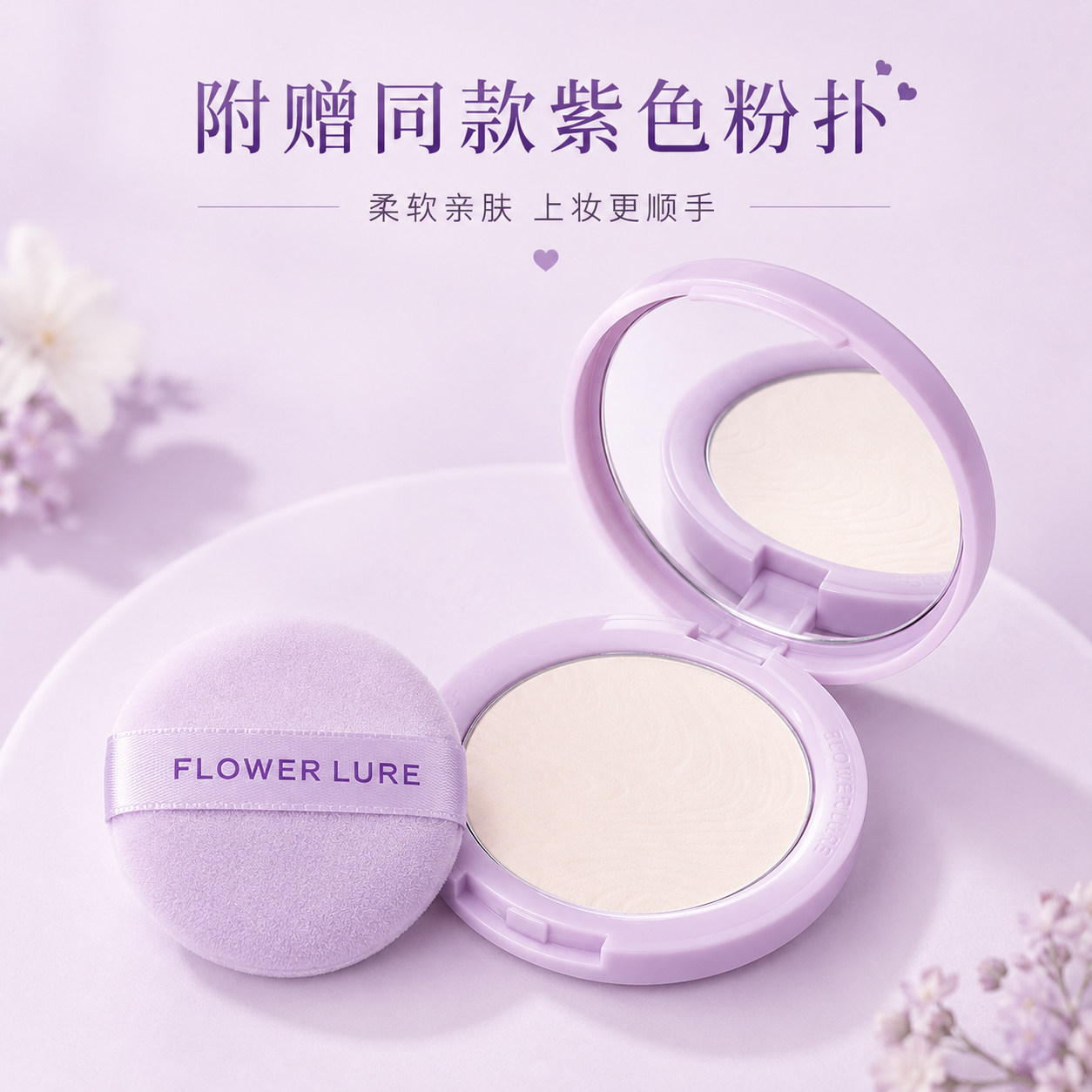 新品花间颂限定小熊粉饼控油定妆柔焦持久定妆蜜粉饼补妆不易脱妆