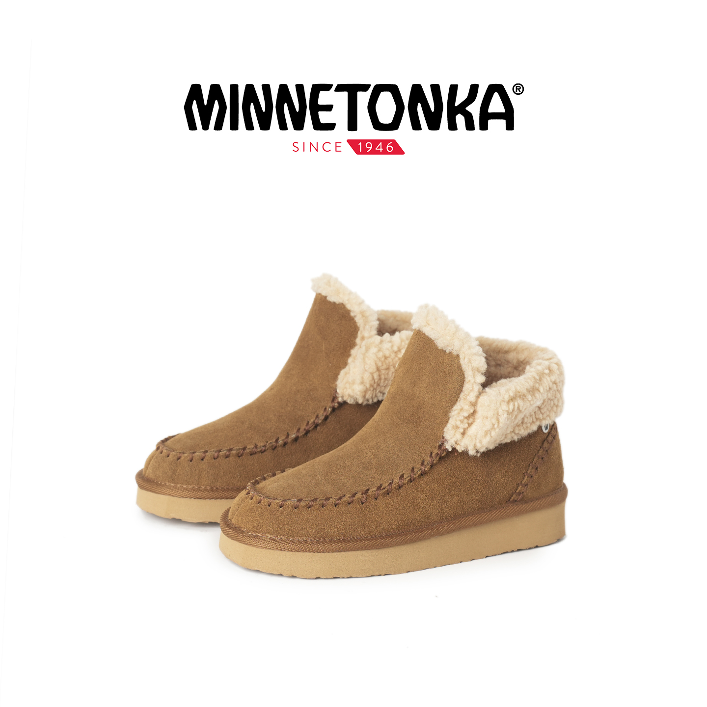 MINNETONKA迷你唐卡25新品秋冬加厚一脚蹬雪地靴保暖外穿厚底棉鞋