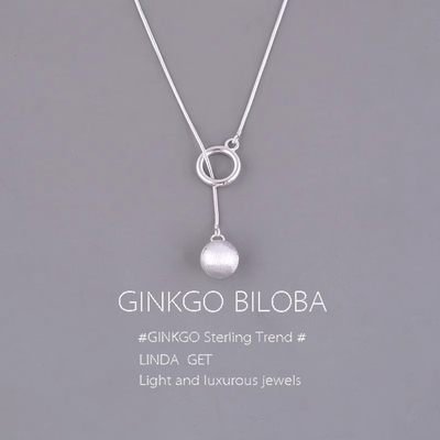 高级轻奢锁骨链港风圆球吊坠项链