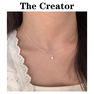 999纯银简约珍珠碎银子项链女款2025新款轻奢小众夏配饰颈链礼物