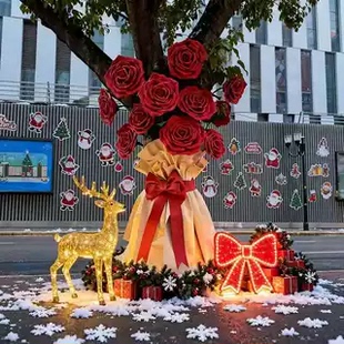 巨型玫瑰花束装饰品eva仿真花大树造景美陈网红打卡婚礼婚庆布置