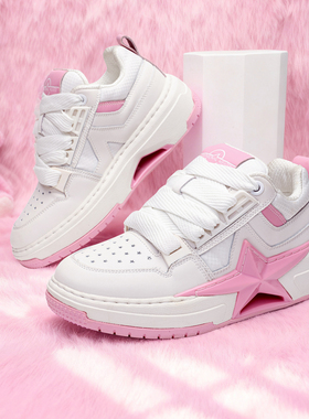 五角心PENTAGONAL HEART2025新品多巴胺粉色星球鞋女增高厚底板鞋