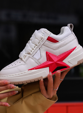 【明星同款】PENTAGONAL HEART五角心原创牛皮男女礼物红色星星鞋
