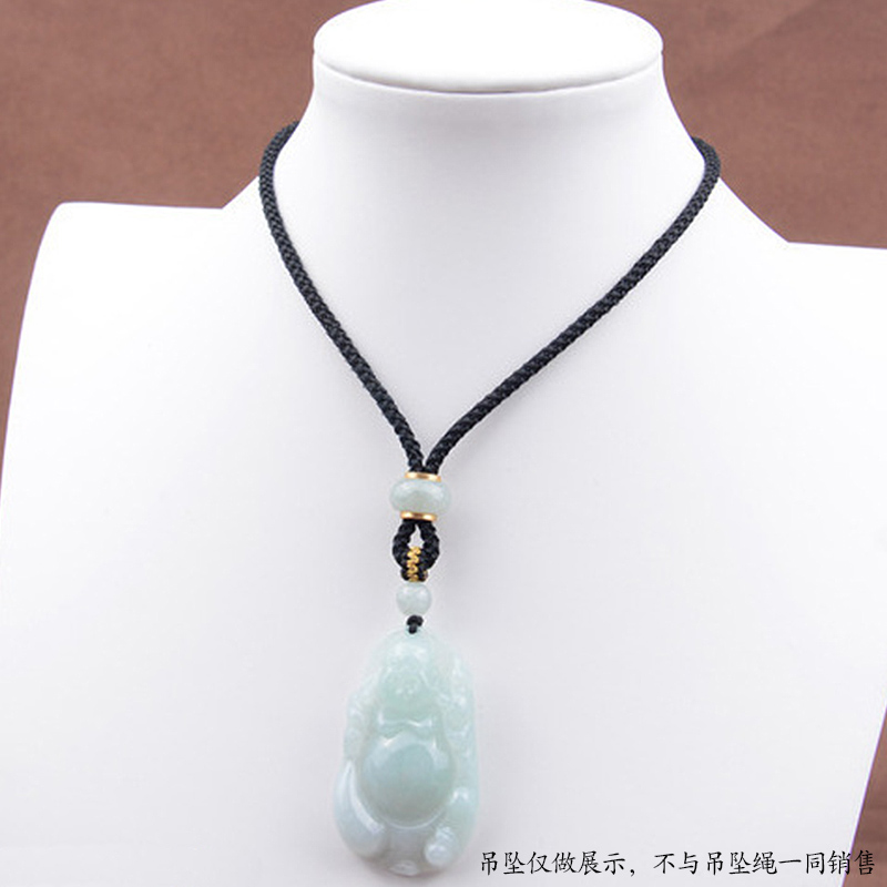 天然翡翠手工编织吊坠挂绳玉佩貔貅观音玉佛玉牌项链挂件绳子男女