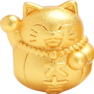 沙金招财猫手链diy配件吊坠配珠串珠手串的珠子配饰手工编织材料