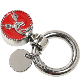 盘编龙鳞尾扣一鹿有你钥匙扣 合金配件手工编织绳diy材料编绳扣头