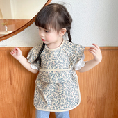 防水防脏饭 婴儿围兜男女童吃饭围裙聚氨酯无袖 宝宝罩衣夏季 新款