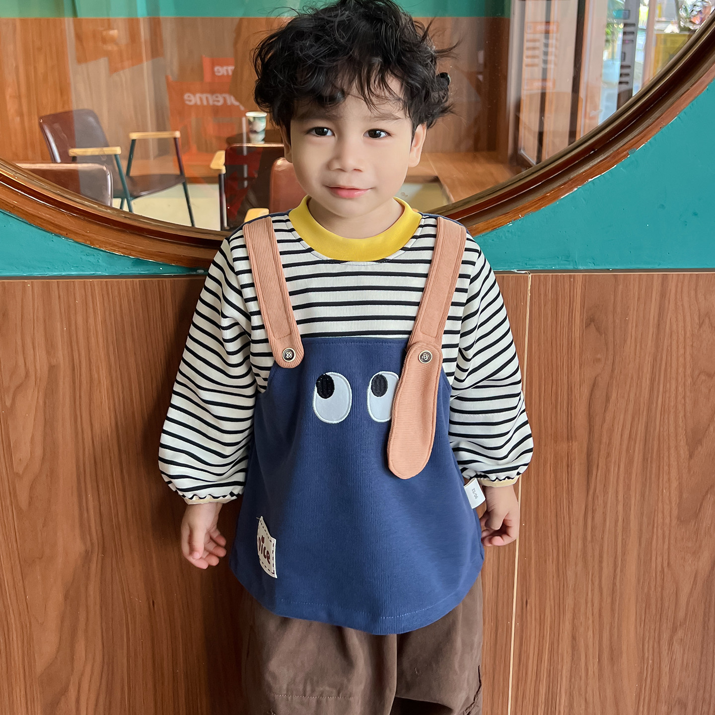 宝宝罩衣男童卡通外穿春秋防水婴儿吃饭围兜洋气假两件防脏护衣裙,童装/婴儿装/亲子装,反穿衣/罩衣,淘宝优惠券,粉丝福利购,淘宝优惠卷