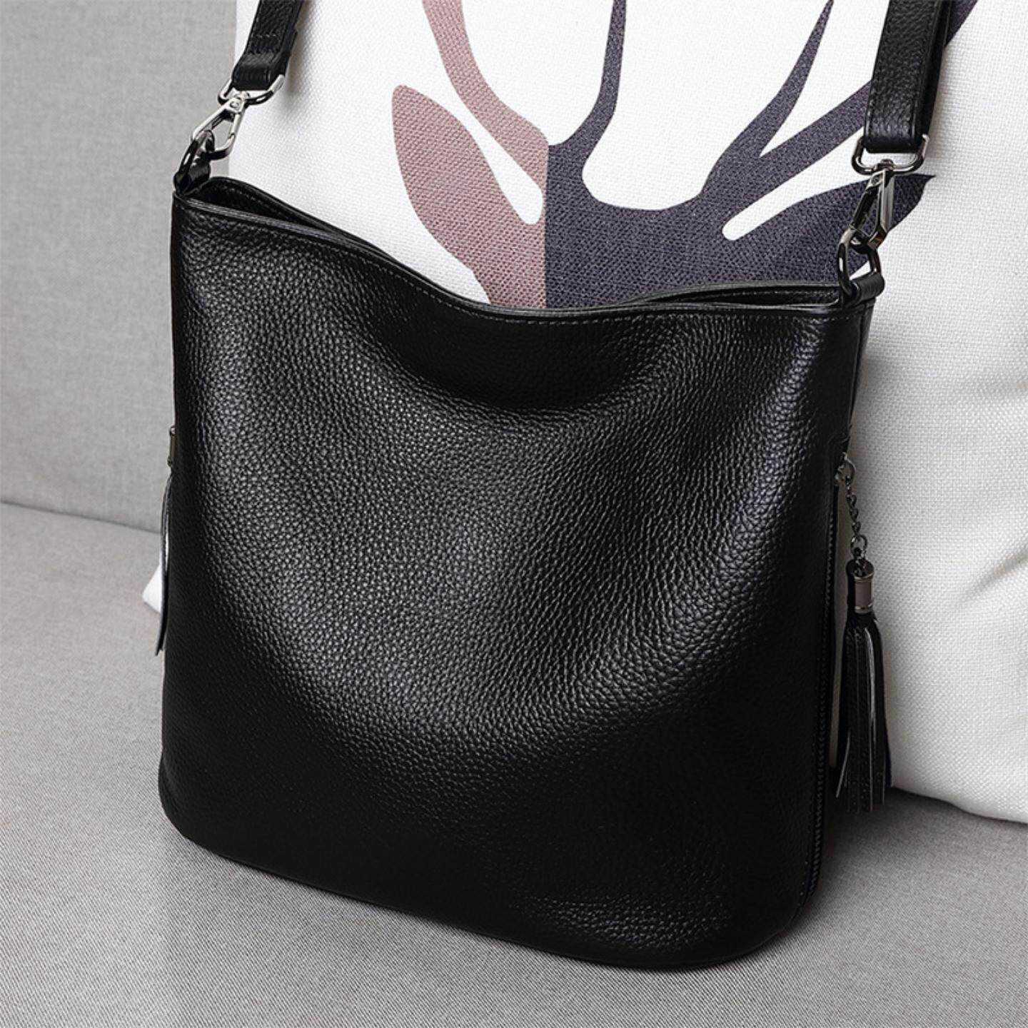 真皮水桶包小包包女包2025新款百搭流苏单肩包头层牛皮斜挎包休闲