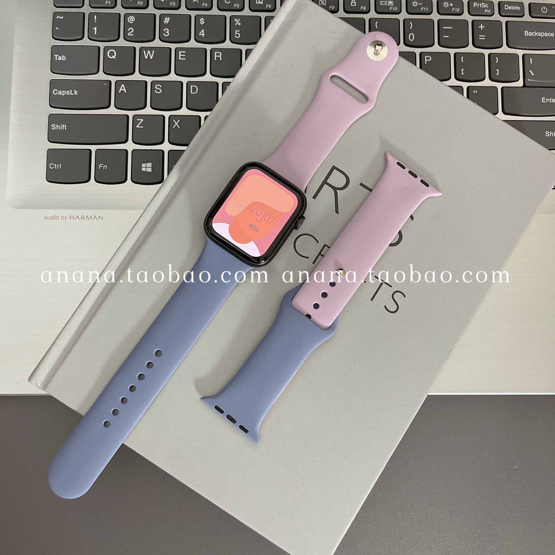 ANANSTORE丨ins超火撞色运动硅胶表带适用苹果iwatch8765SE/ultra