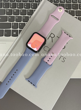ANANSTORE丨ins超火撞色运动硅胶表带适用苹果iwatch8765SE/ultra