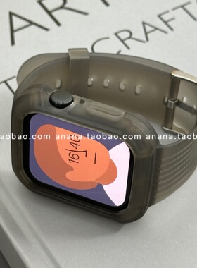 INS百搭磨砂黑表带表壳适用苹果手表iwatchs987代se新款ultra男女