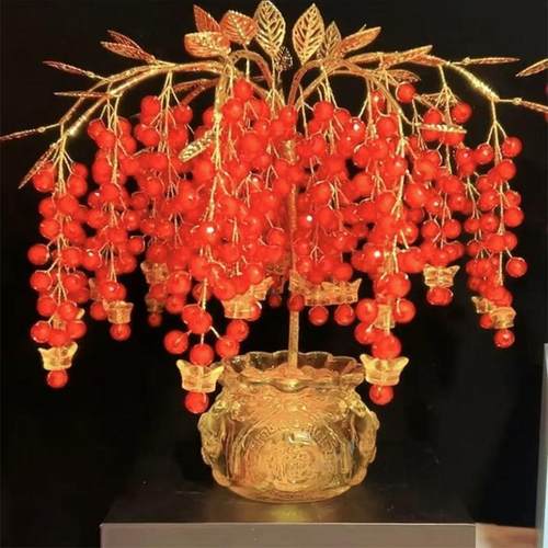 水晶聚宝盆摇钱树DIY手工串珠