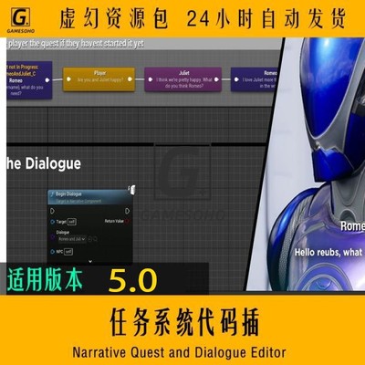 UE5虚幻4任务系统代码插Narrative Quest and Dialogue Editor