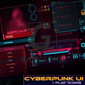 UE4赛博朋克角色扮演类虚幻4游戏界面 Cyberpunk RPG UI