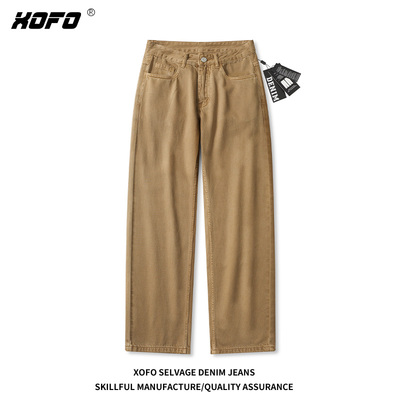 2025年新款美式复古百搭宽松大阔腿男士牛仔裤冬季长裤子潮流款