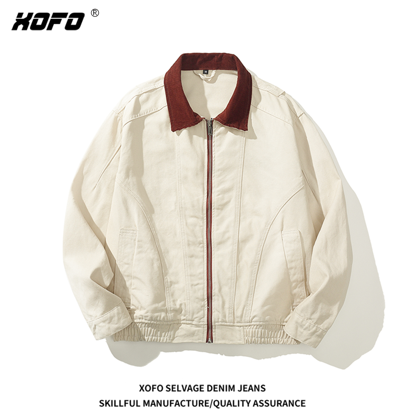 美式复古巴恩风撞色翻领夹克男宽松工装外套秋冬季新款上衣长袖潮