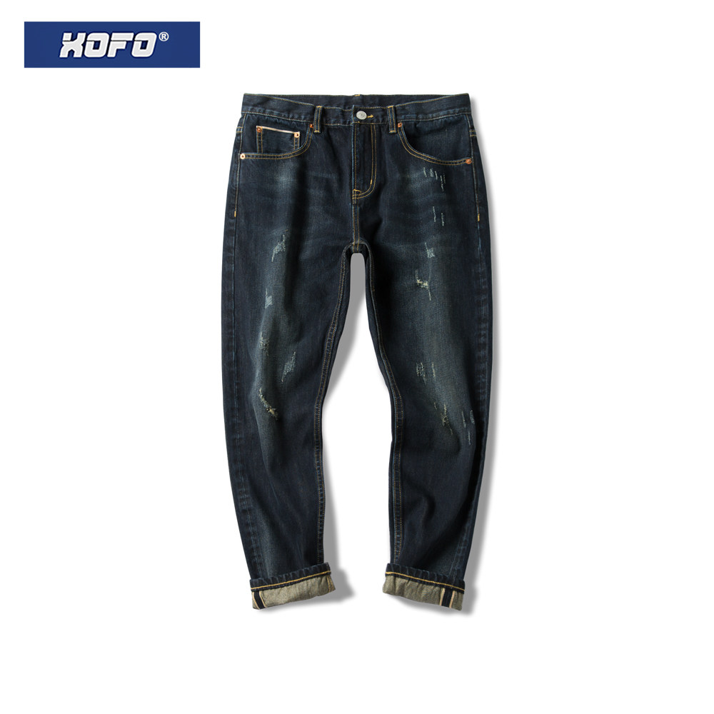 深色做旧洗水牛仔裤真的很百搭