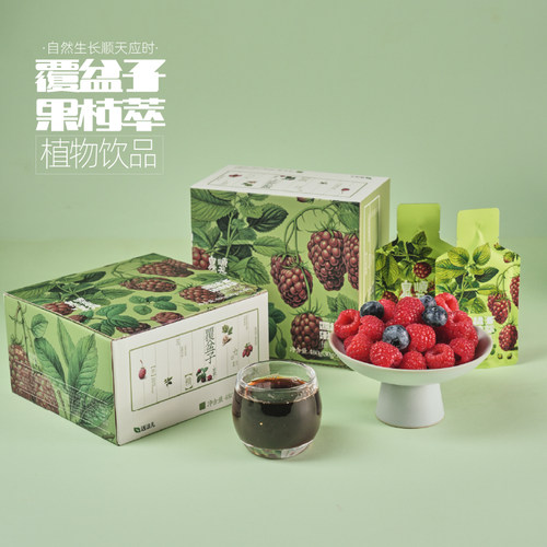 覆盆子植物饮品果枝萃