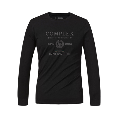 春秋季男士纯棉休闲圆领长袖