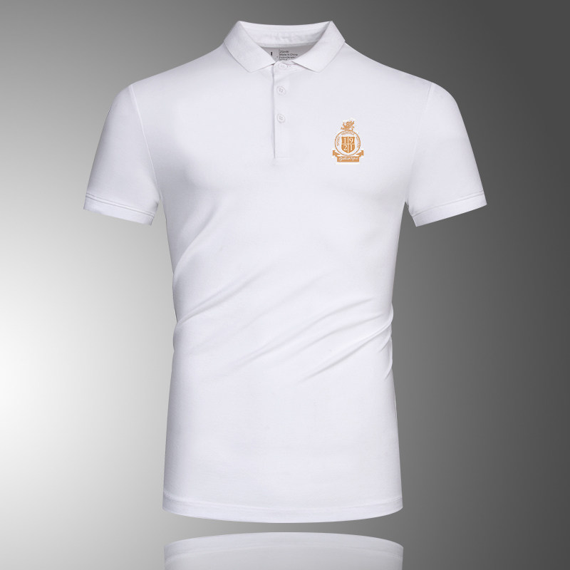 zghw翻领polo衫短袖带领t恤男装潮牌保罗白色上衣服夏季有领半袖