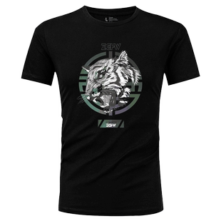 男士短袖t恤男2026夏装个性狼头印花体恤冰丝手感半袖衣服打底衫