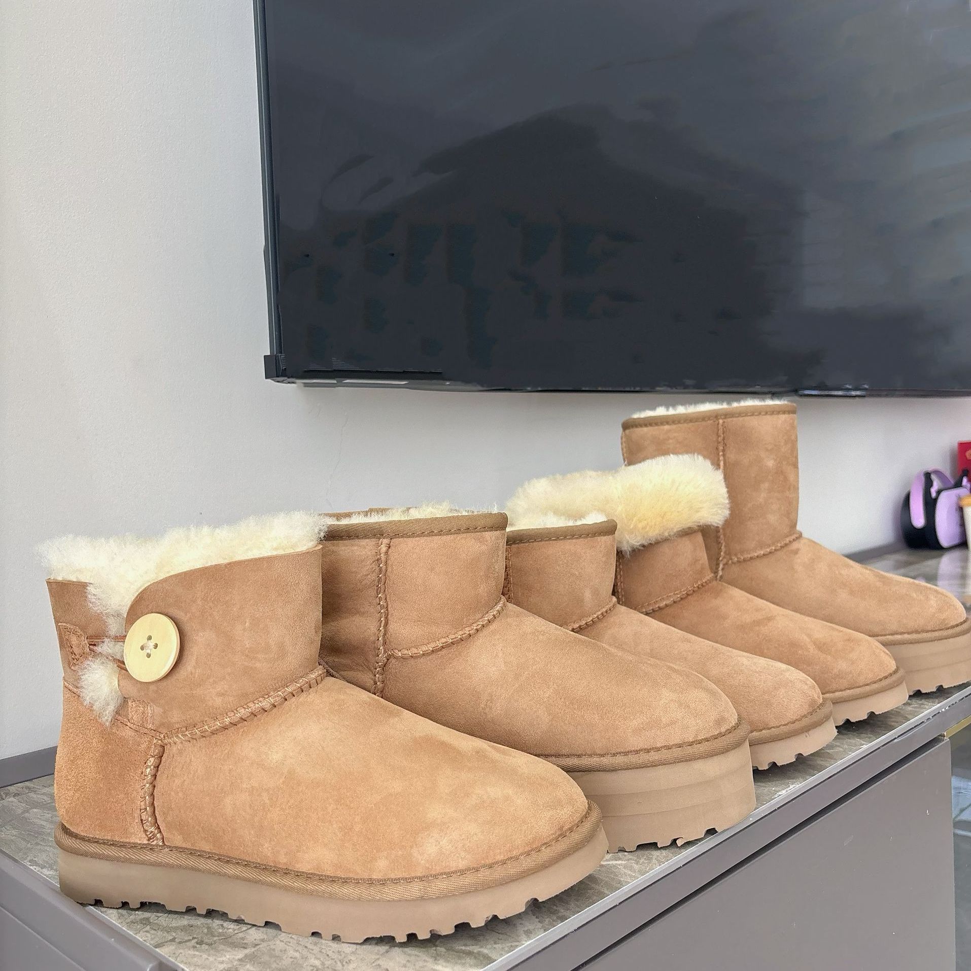 加厚羊皮毛一体厚底雪地靴