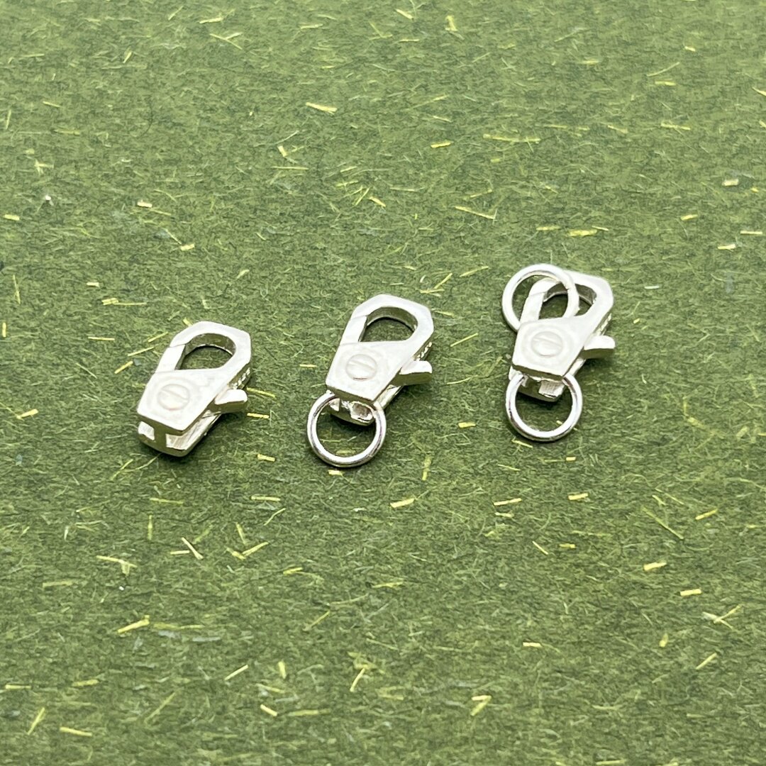 S925纯银龙虾扣手链项链连接扣方形扣头手工DIY百搭饰品扣子配件