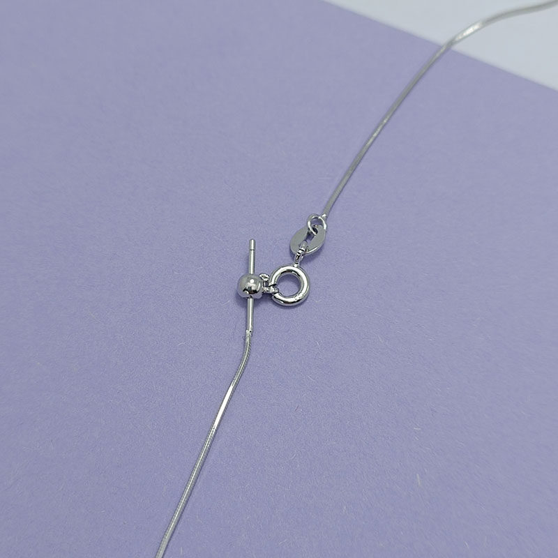 S925纯银元宝花片链锁骨链素链