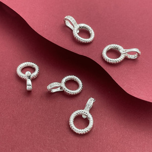 S925纯银万能扣银扣双环扣弹簧扣DIY珍珠手链项链连接扣搭扣卡扣
