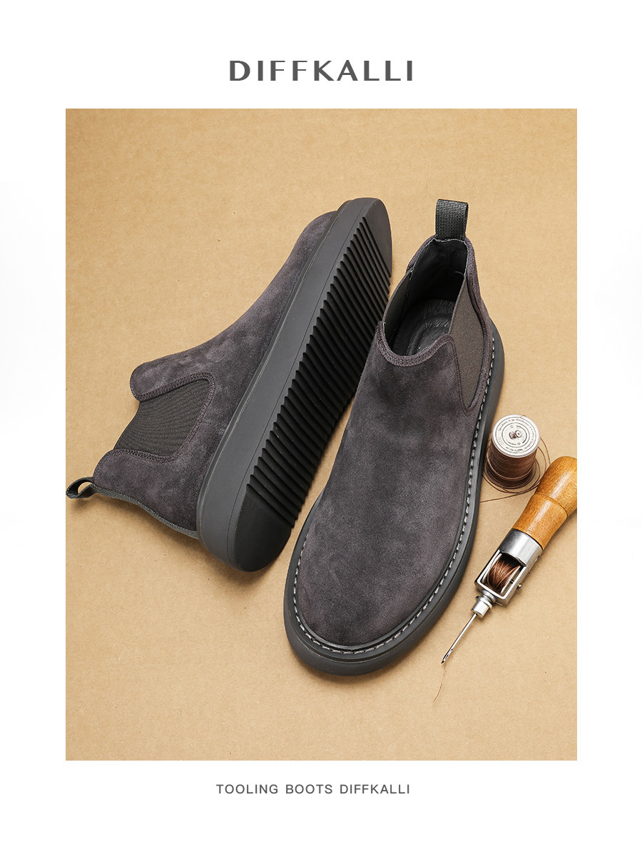 NEW MARTIN BOOTS MENS WINTER WARM MID TOP SUEDE CASUAL VERSATILE LEATHER CHELSEA BOOTS MENS VINTAGE BOOTIES