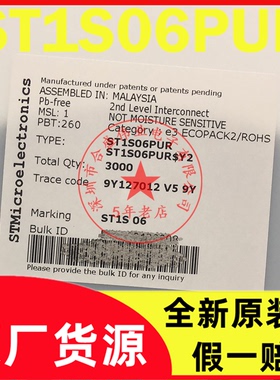 ST1S06PUR ST1S06 QFN6 可调开关稳压器 全新原装现货
