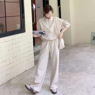 【品牌热卖】春秋韩版洋气休闲运动卫衣长裤宽松显瘦阔腿两件套装