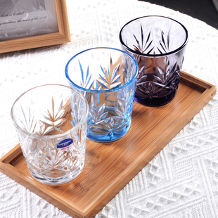 乐美雅ROCK杯威士忌刻花酒杯加厚无铅玻璃杯家用烈酒杯古典杯威杯