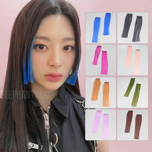 公主切假发片彩色渐变刘海夹挑染短发挂耳染发片日韩新潮洋气发夹