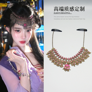 紫萱同款头饰流苏额头链异域风情复古发饰古风汉服眉心坠旅拍头饰