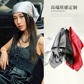 嘻哈街舞亮面金属感包头巾潮人男女高级时尚 多用小方巾 感丝巾一款