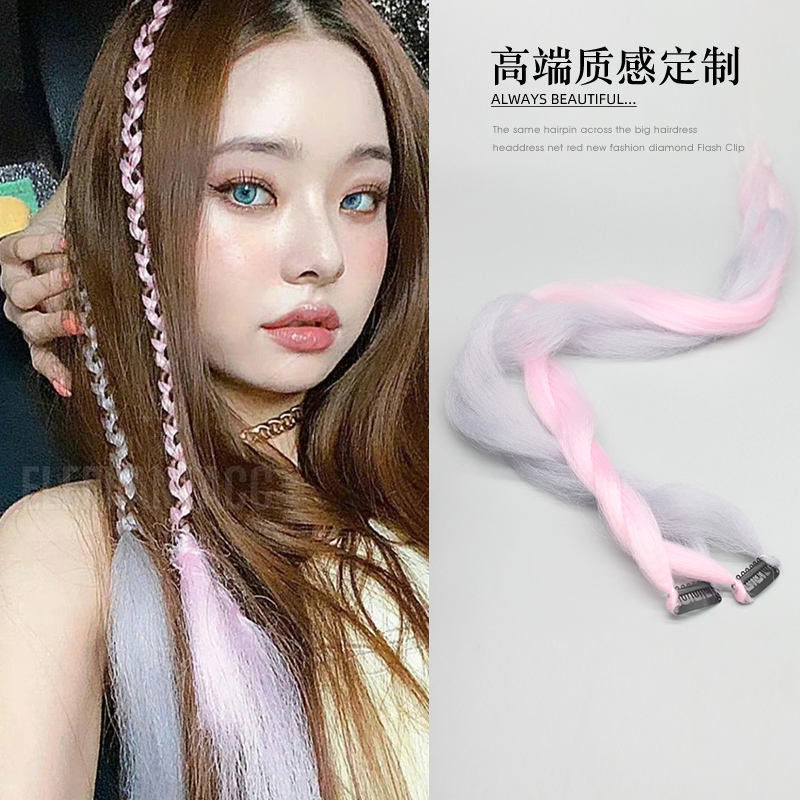 辣妹编发点缀彩绳潮洋气飘带发夹