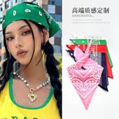 嘻哈欧美街舞腰果花包头巾酷帅甜辣少女方巾吸汗巾个性 绑发发带潮