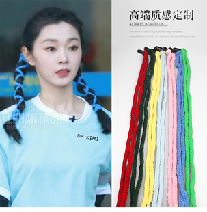 脏辫增发发饰编发点缀头饰日韩新潮毛绒可爱彩色长款飘带发绳夹子