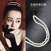 微博之夜丽热巴同款 头饰赫本风复古珍珠盘发发夹超仙公主头饰